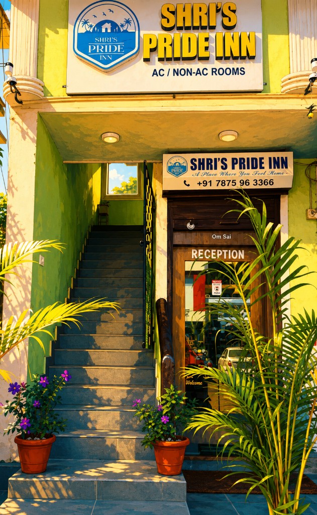 Shri's Pride Inn hotel entrance in Goa